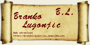 Branko Lugonjić vizit kartica